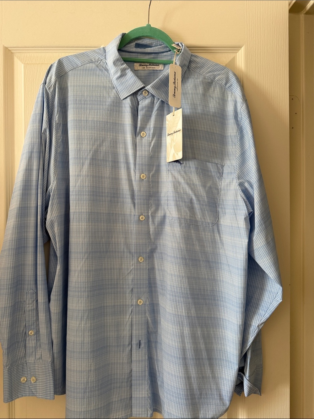 Tommy Bahama Light Blue Plaid Long-Sleeve Button-Down Shirt